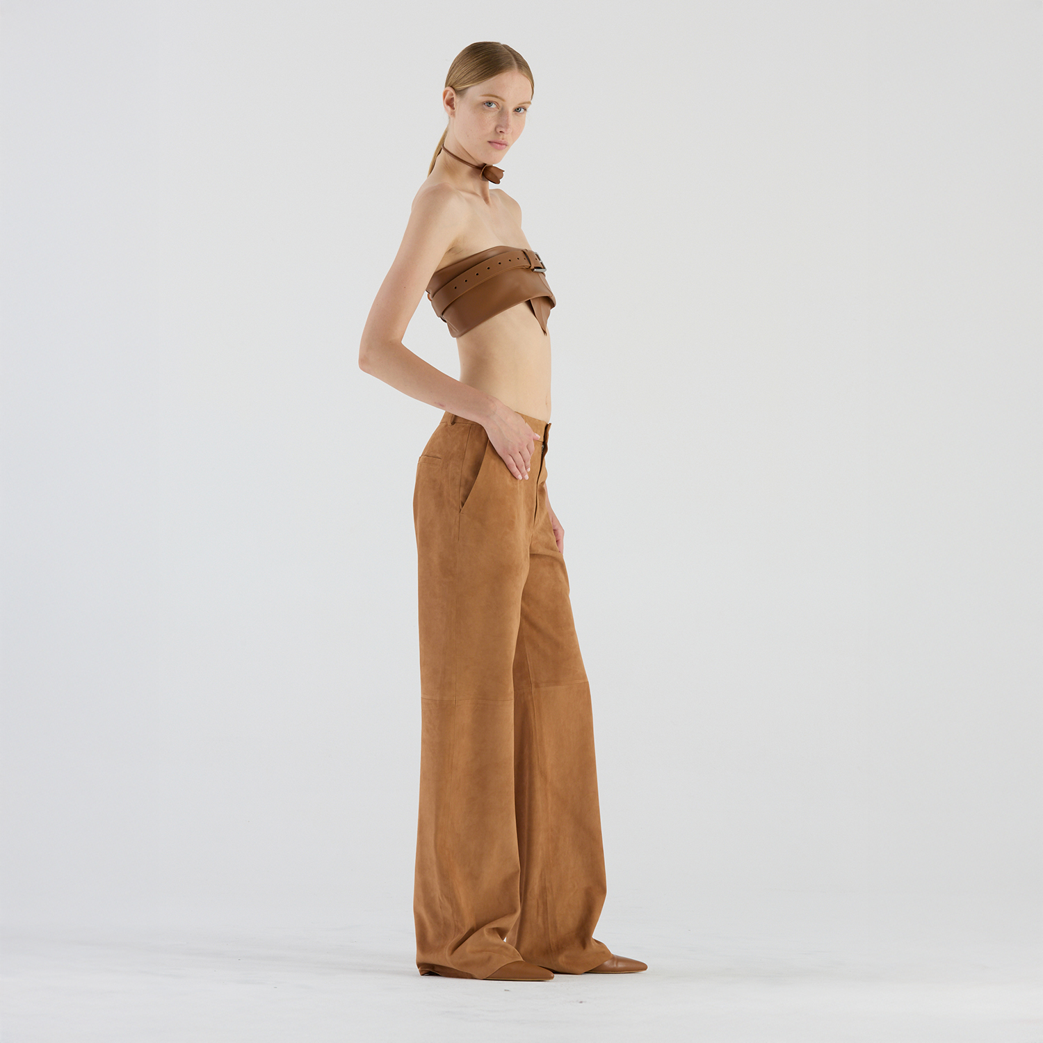 K14944 | LEATHER RELAXED LEG PANTS
