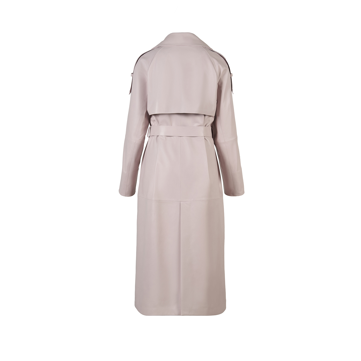 K14994 | LEATHER ROBE TRENCH COAT