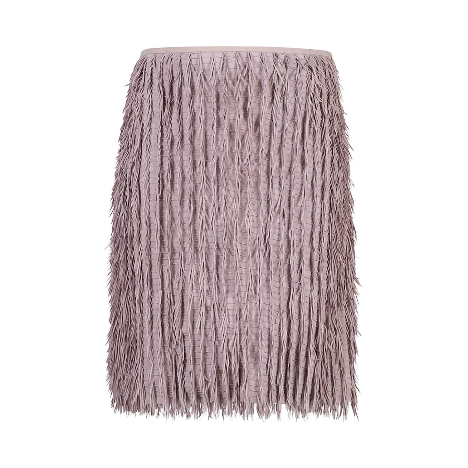 K15095 |LEATHER FRINGE SKIRT