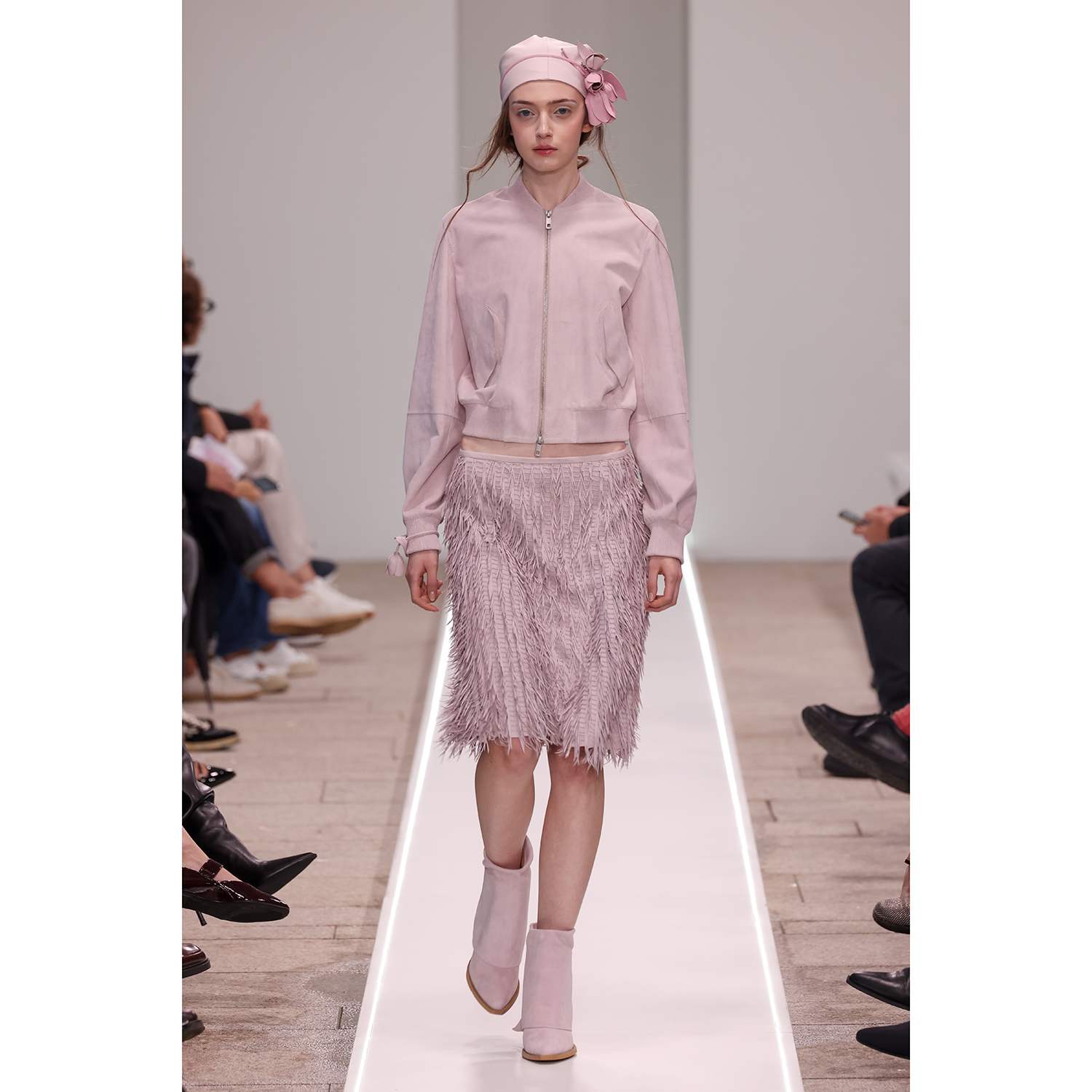 K15095 |LEATHER FRINGE SKIRT