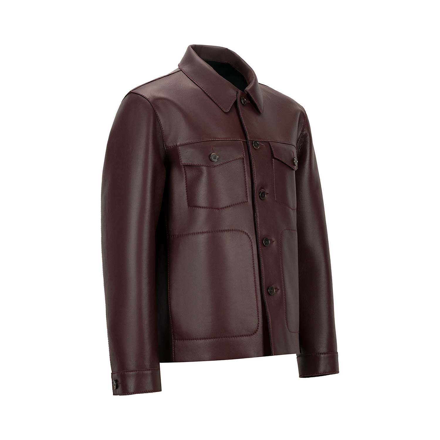 K15152 - LEATHER OVERSIZE 4 POCKETS JACKET