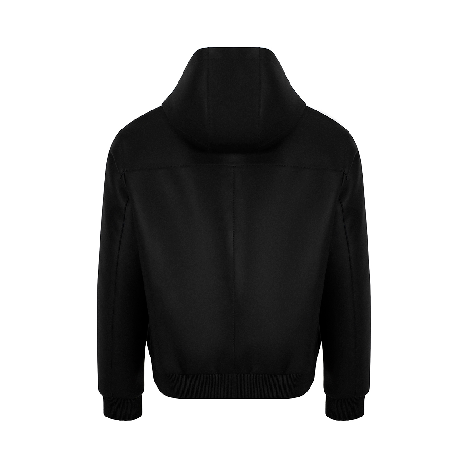 K15154 - LEATHER LAMINATED HOODIE JACKET