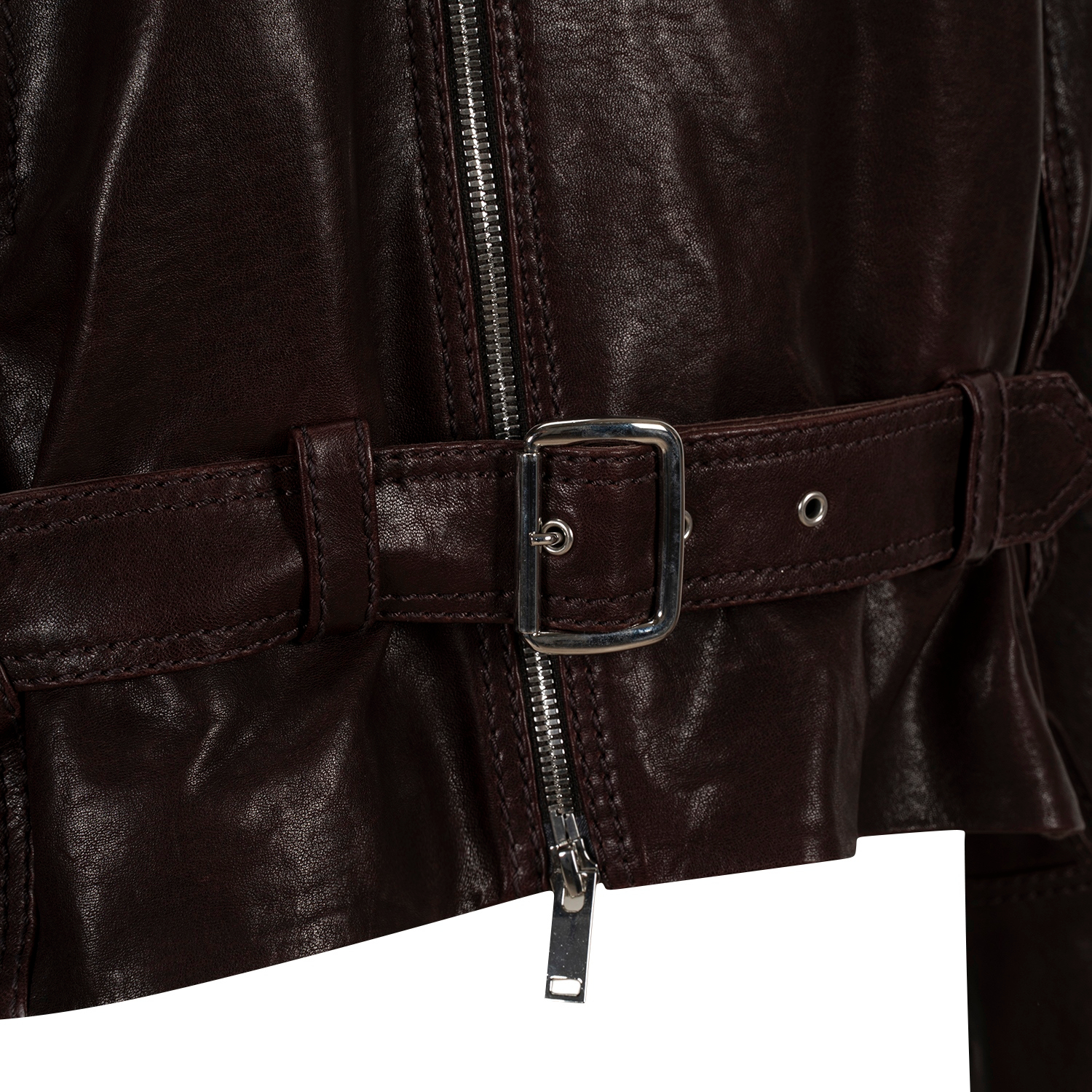 K15157 - LEATHER OVERSIZED BIKER JACKET