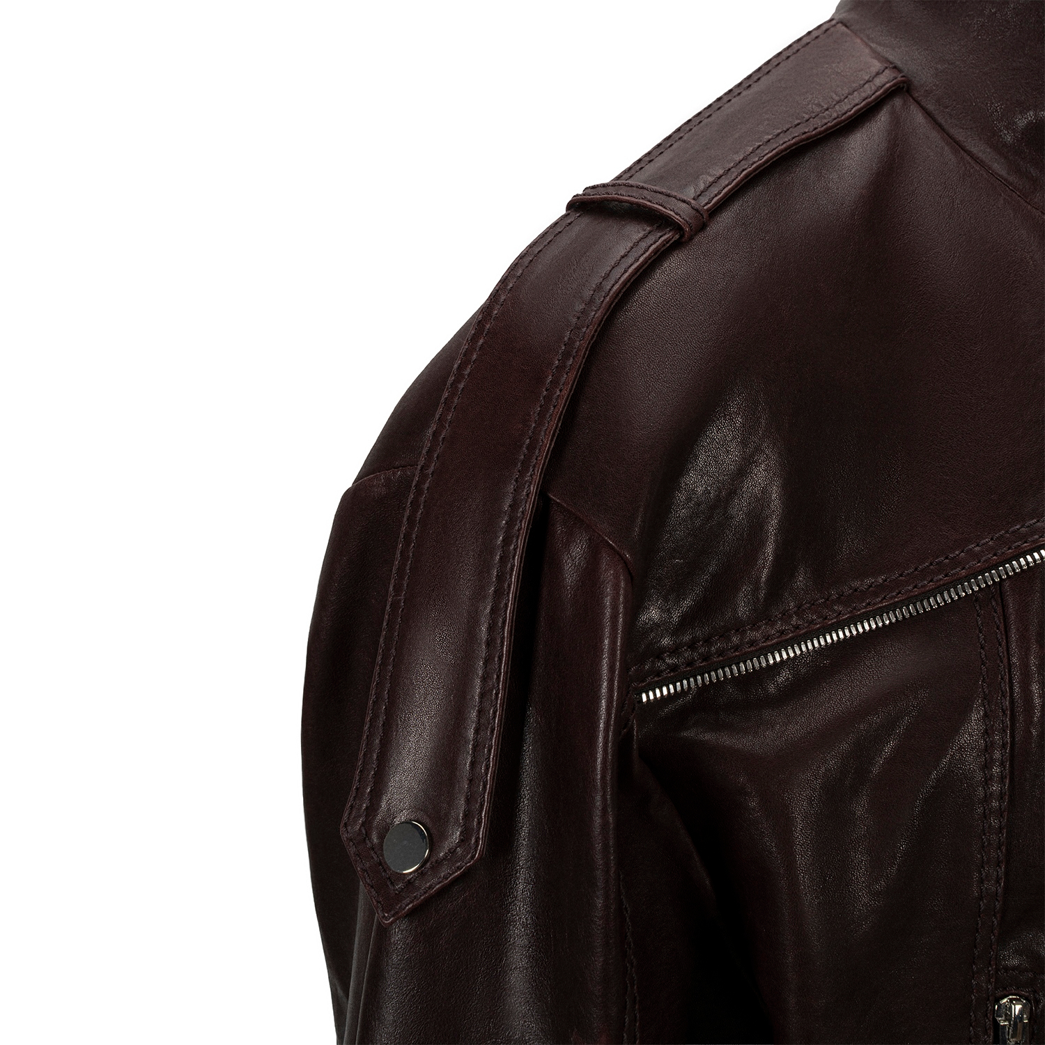 K15157 - LEATHER OVERSIZED BIKER JACKET