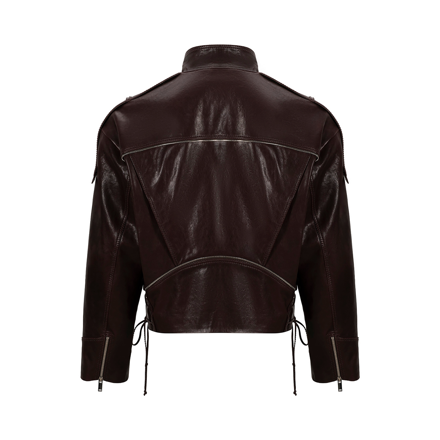 K15157 - LEATHER OVERSIZED BIKER JACKET