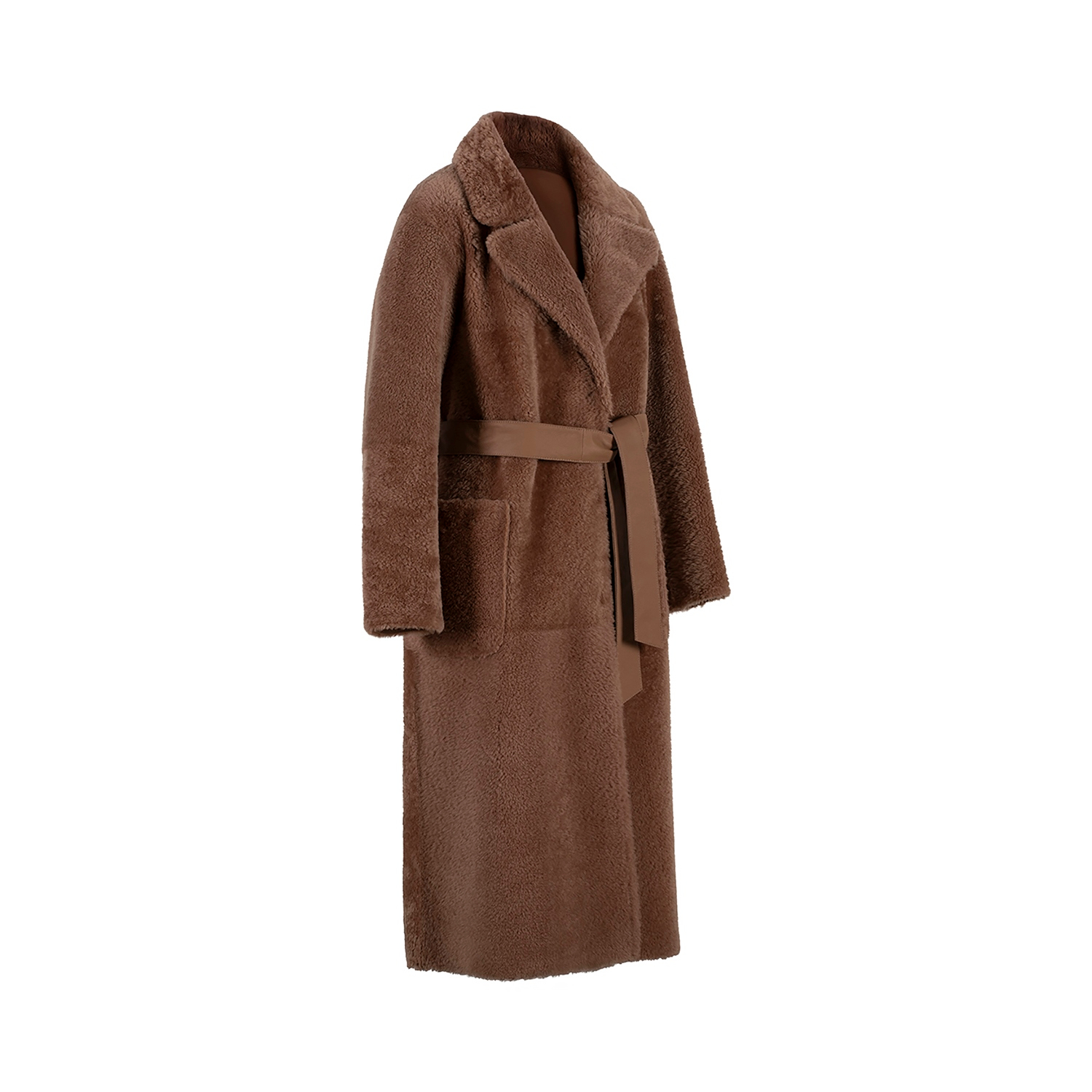 K15173-SHEARLING REVERSIBLE ROBE COAT
