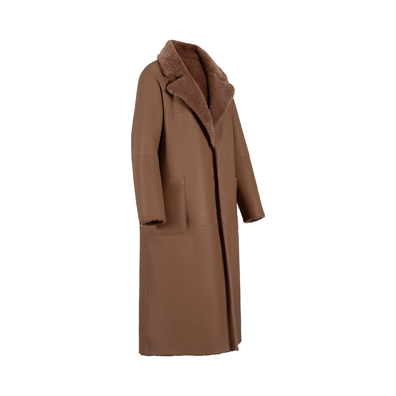 K15173-SHEARLING REVERSIBLE ROBE COAT