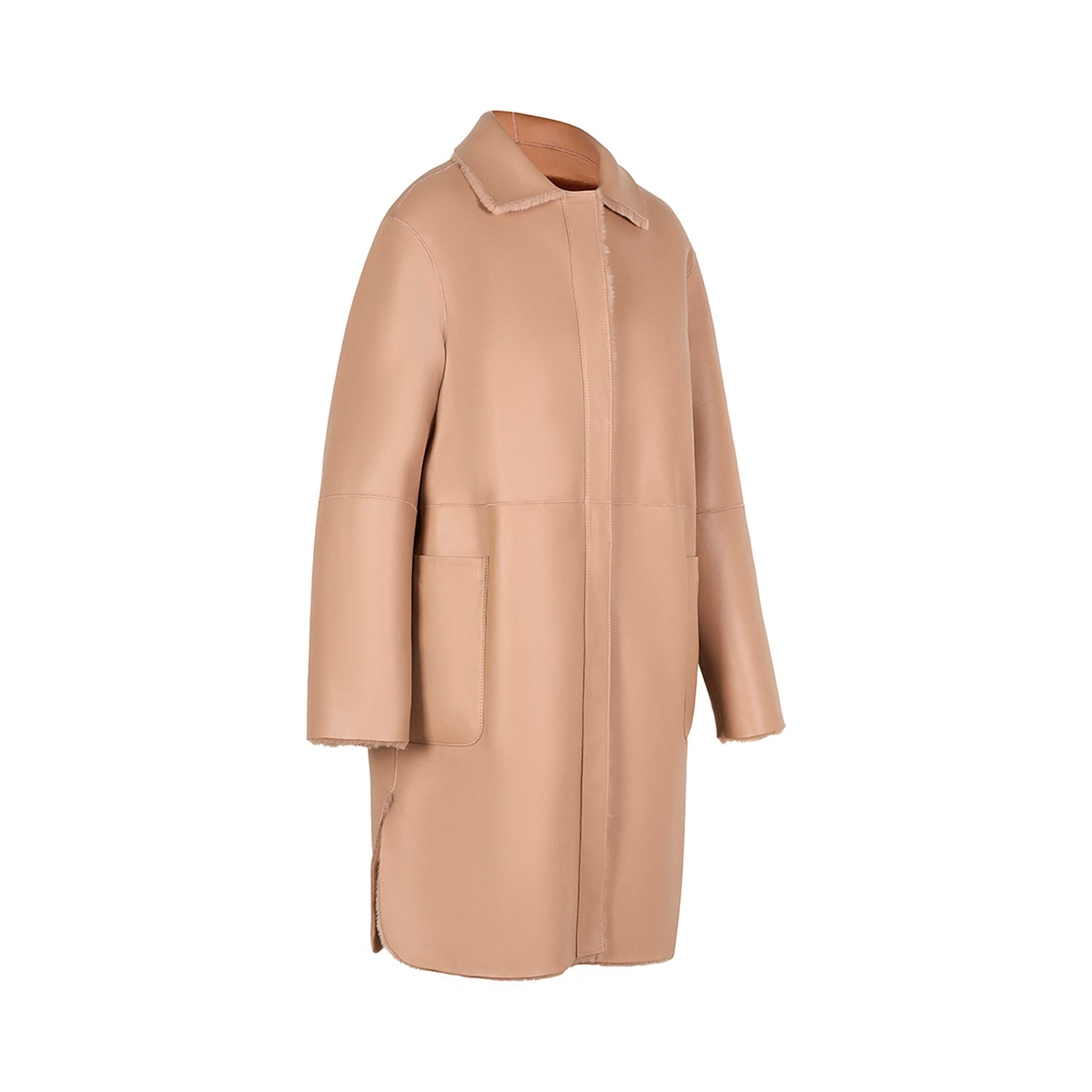 K15174- SHEARLING REVERSIBLE CHEMISE COAT
