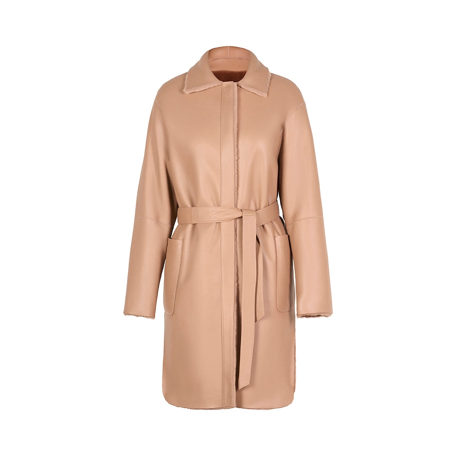 K15174- SHEARLING REVERSIBLE CHEMISE COAT