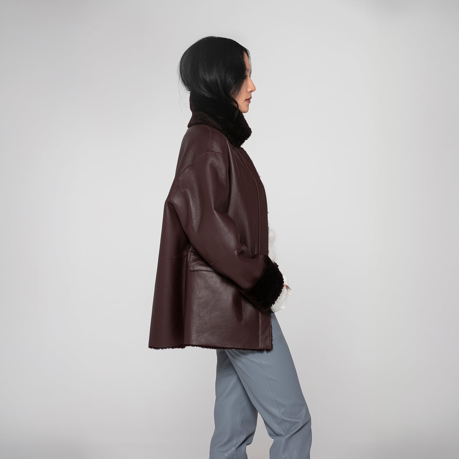 K151771 - SHEARLING REVERSIBLE BOXY JACKET