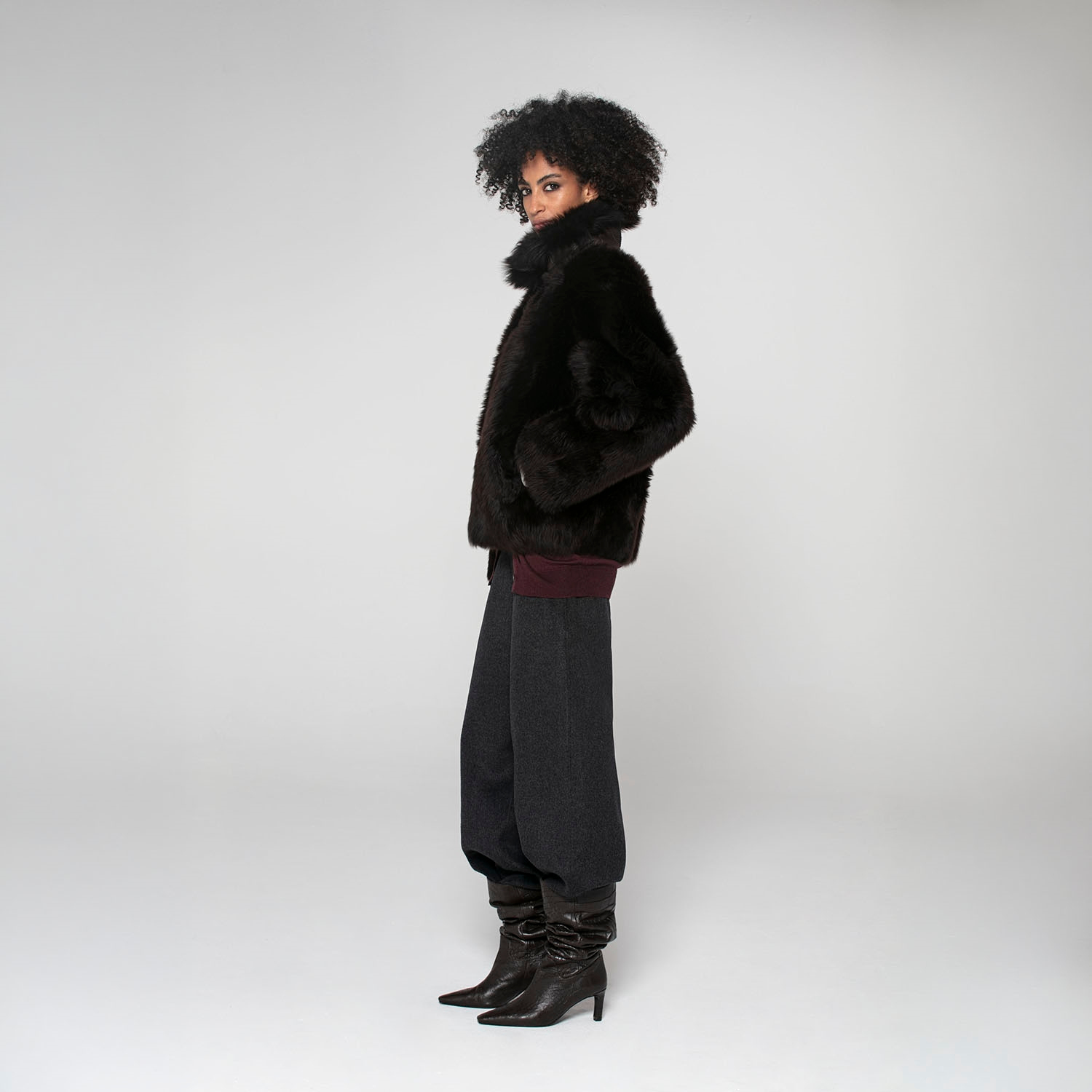 K151821 - SHEARLING HIGH COLLAR JACKET