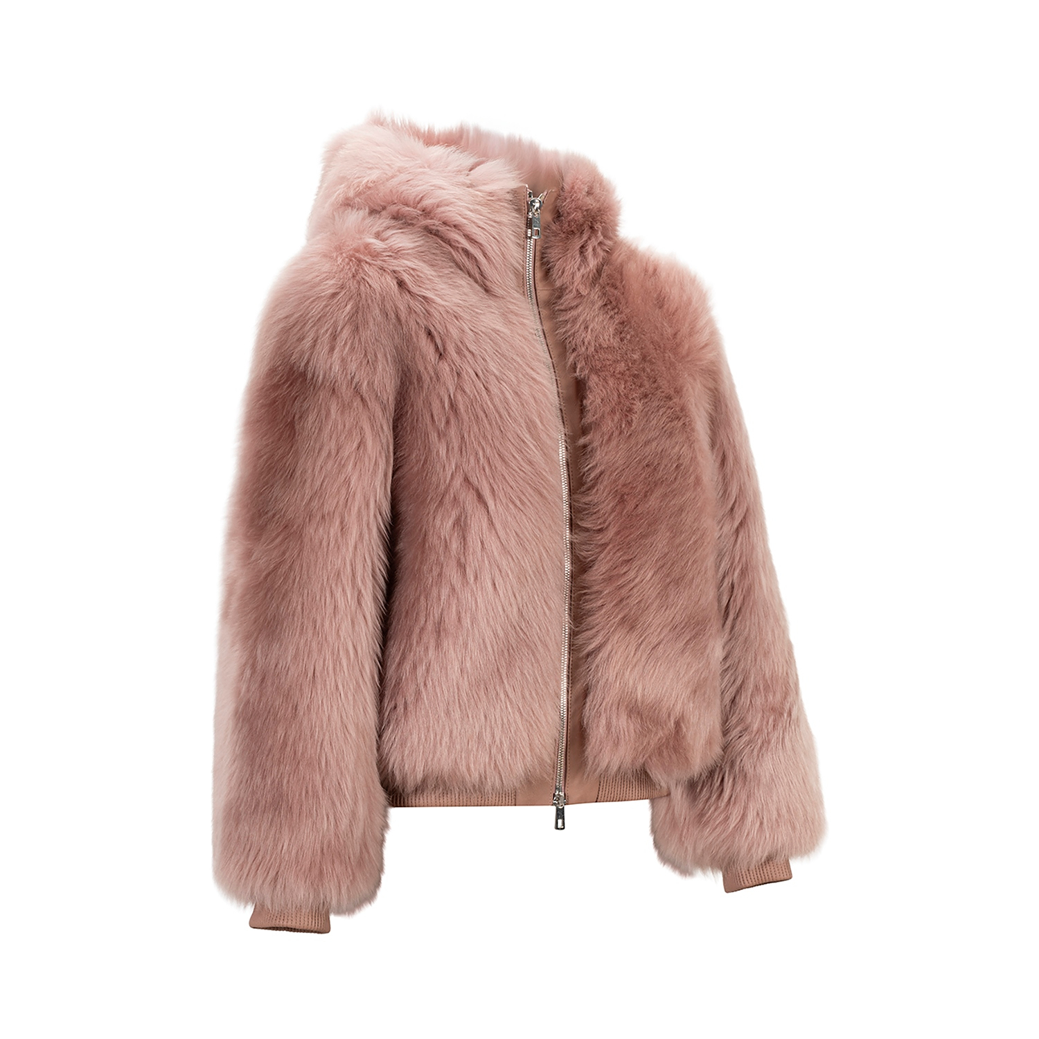 K151841- SHEARLING HOODIE JACKET