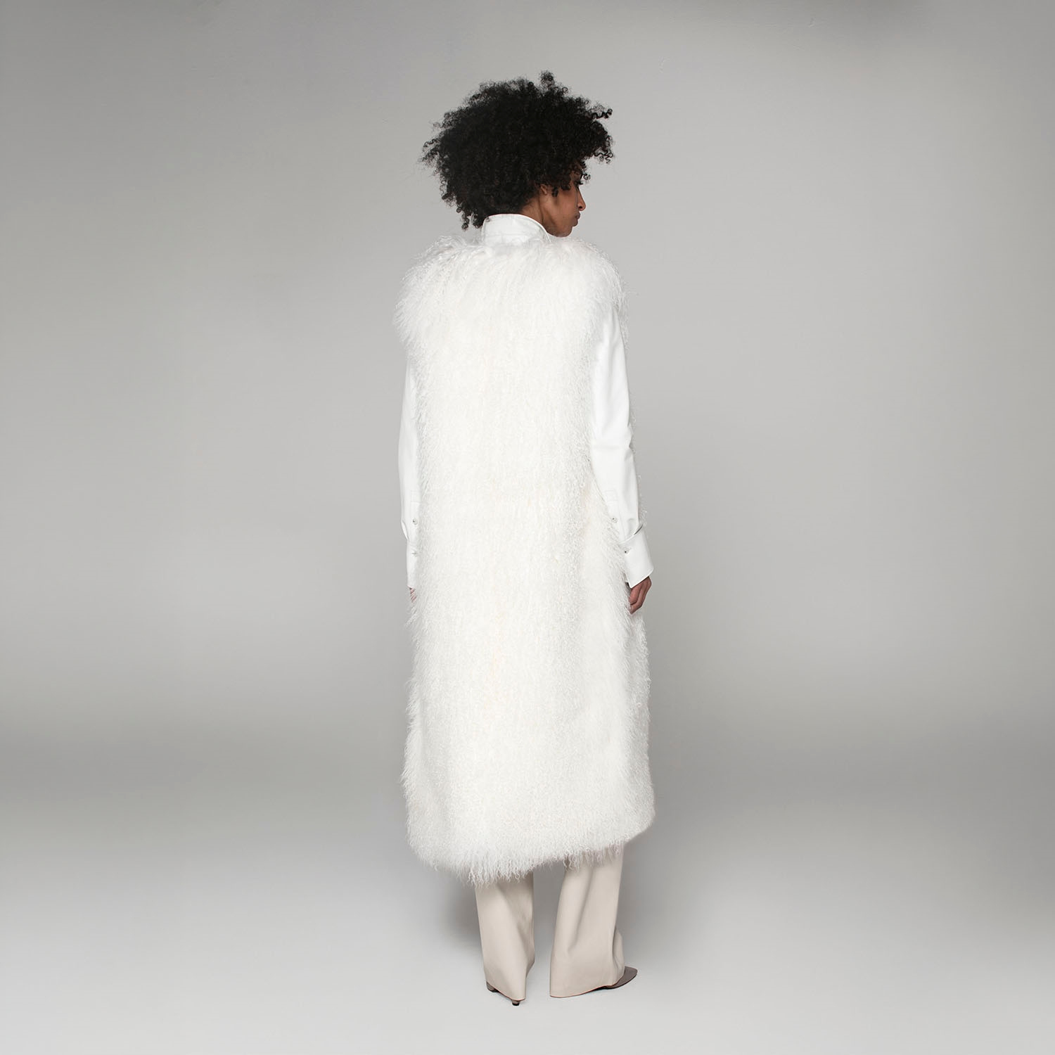 K15185-SHEARLING LONG GILET