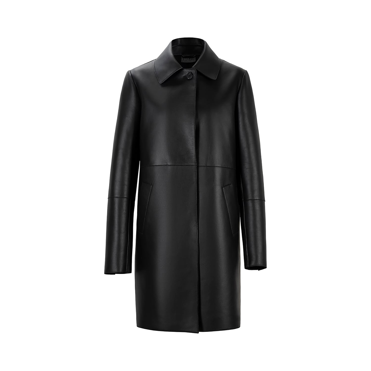 K15187- LEATHER ROUNDED BACK COAT