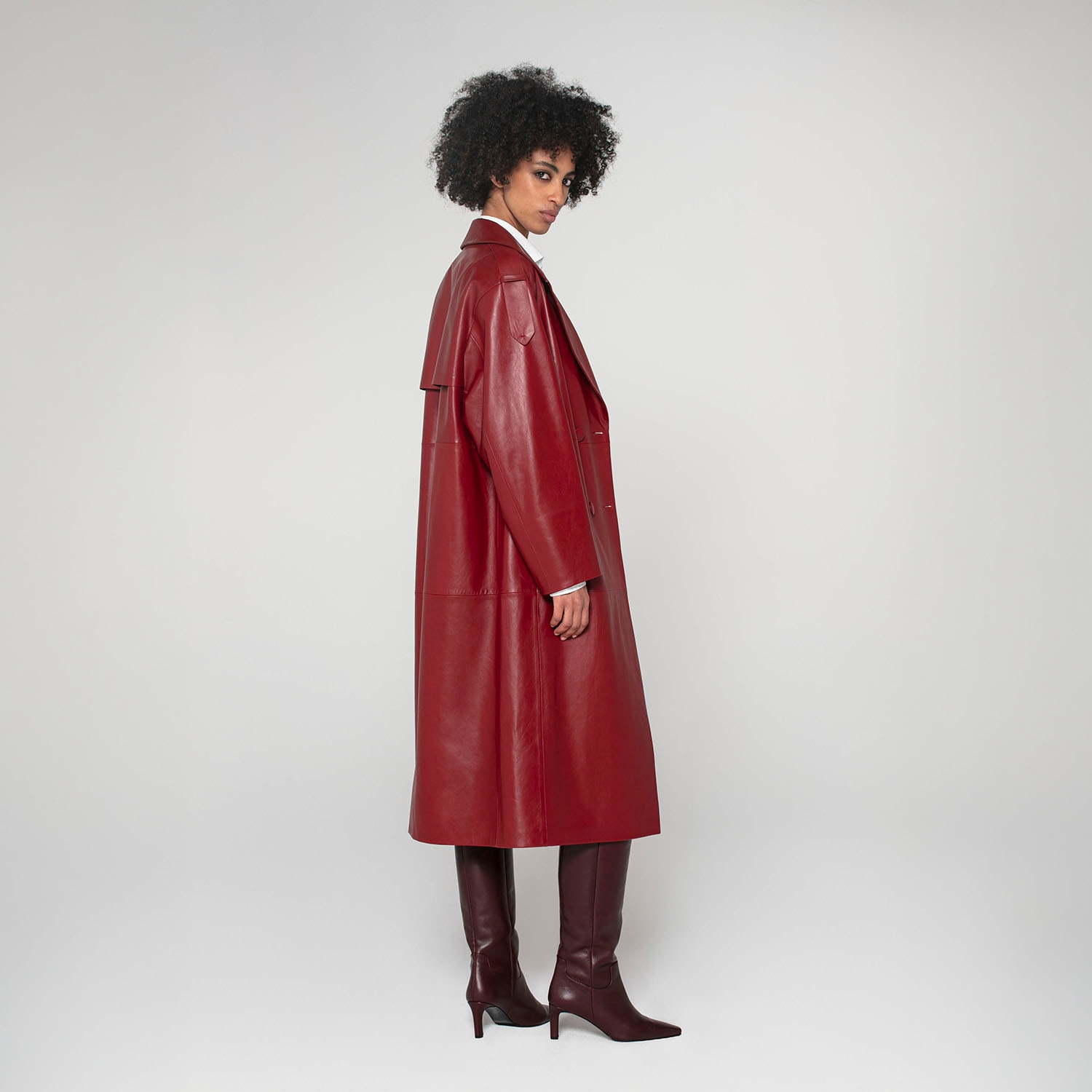 K15188 - LEATHER TRENCH COAT