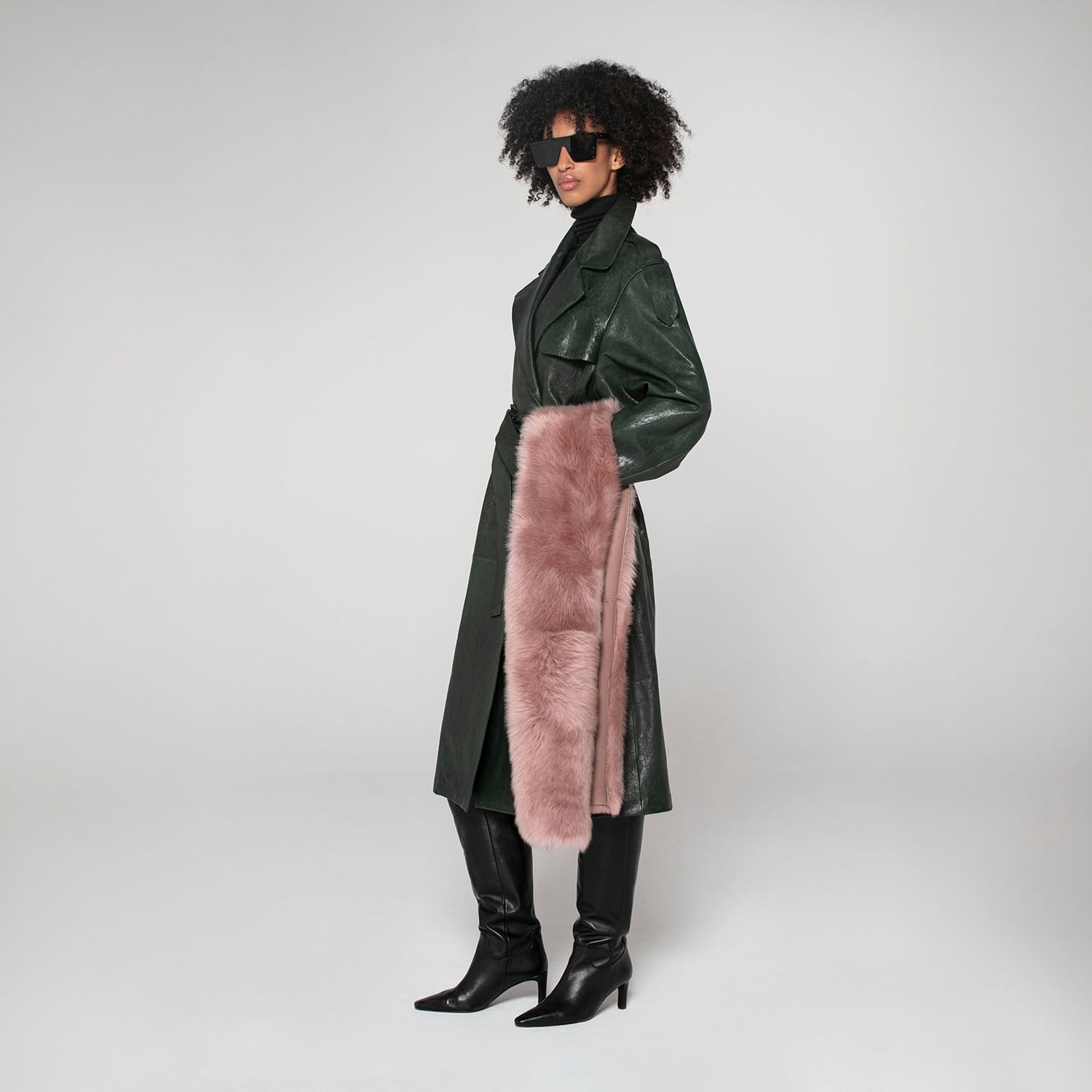 K151881 - LEATHER TRENCH COAT