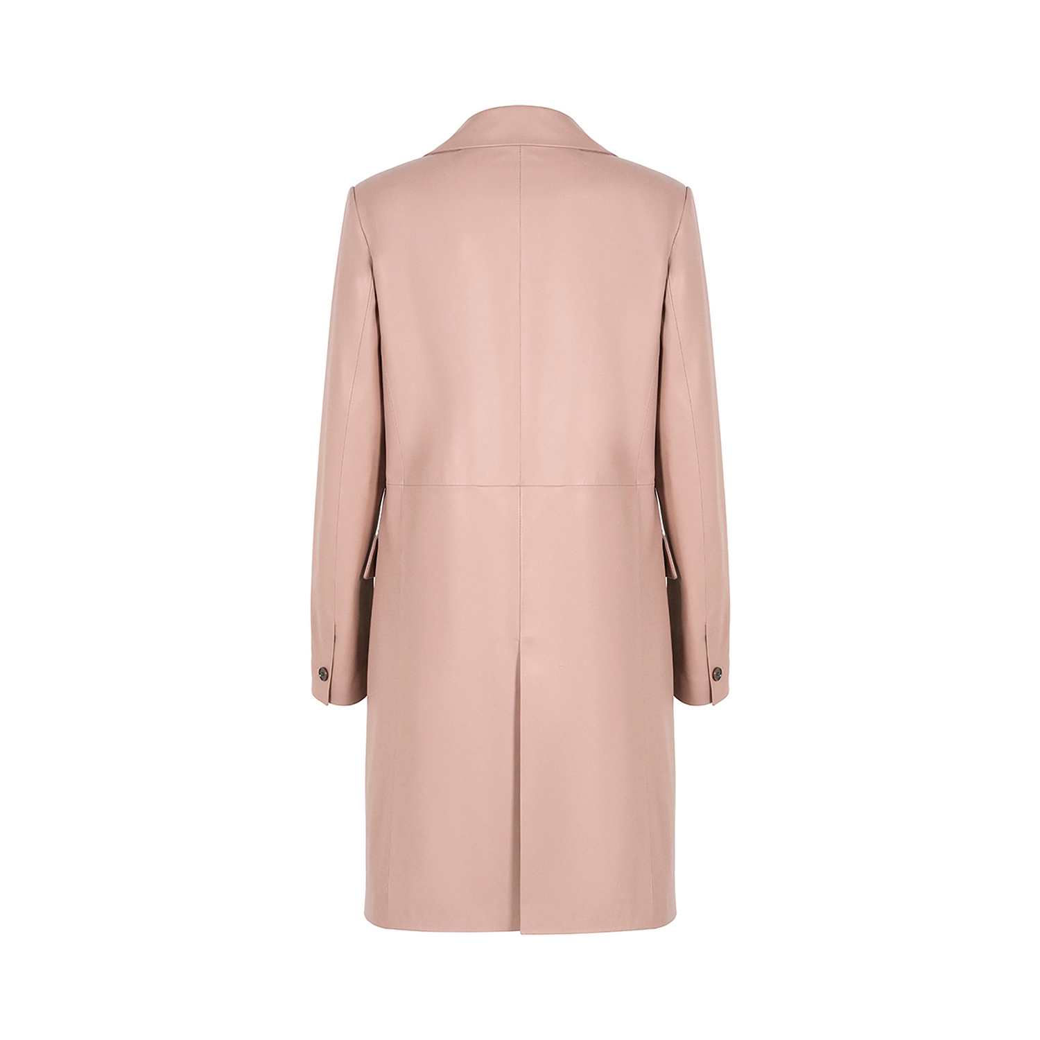 K15189 - LEATHER DOUBLE-BREASTED COAT