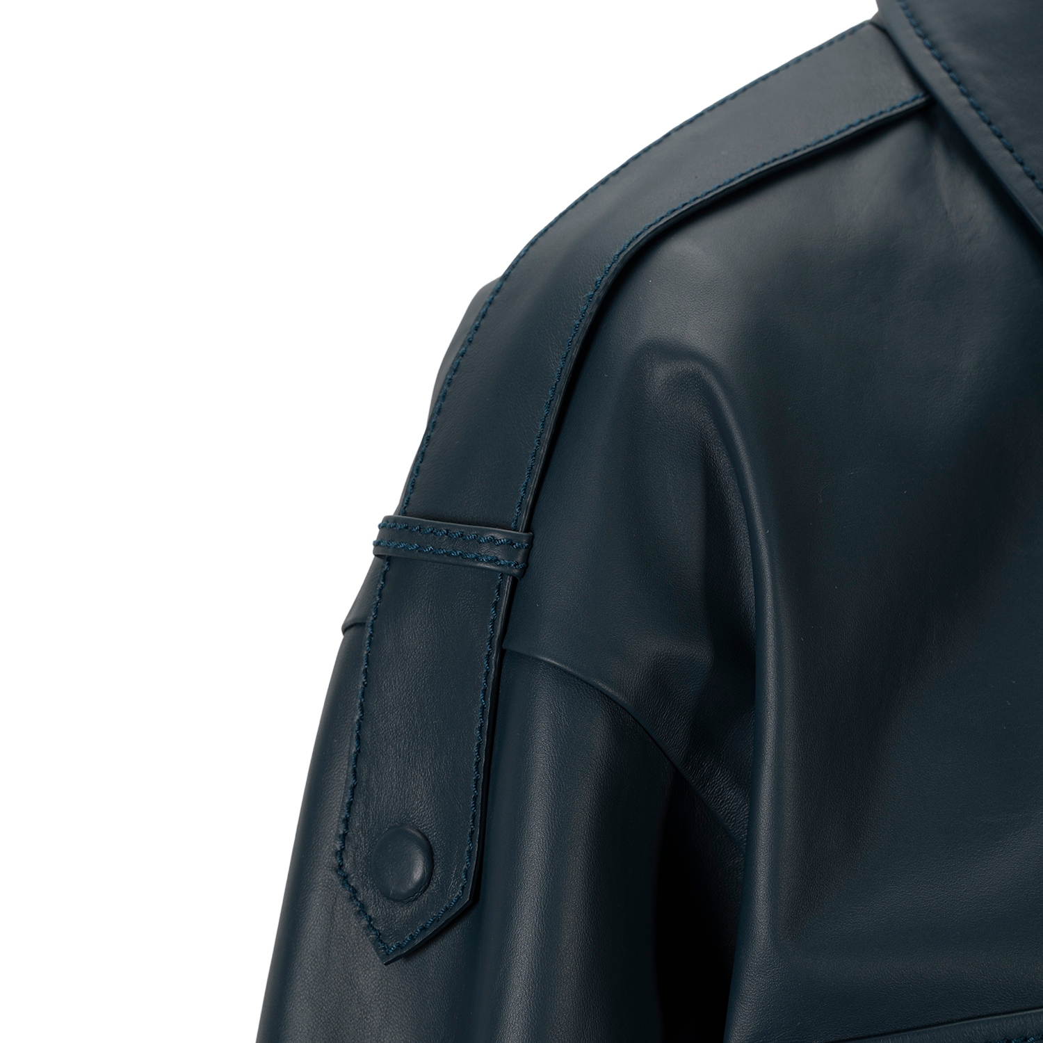 K15193- LEATHER OVERSIZED BOMBER