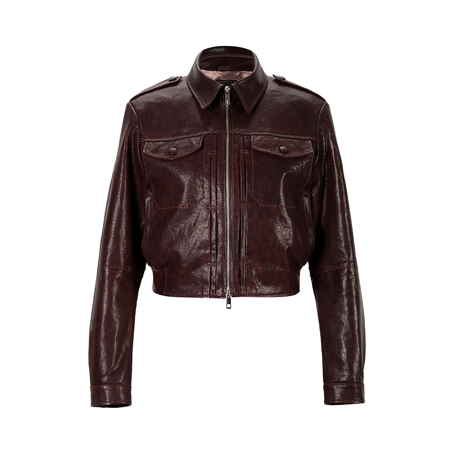 K15194 - LEATHER CROPPED JEANS TYPE JACKET