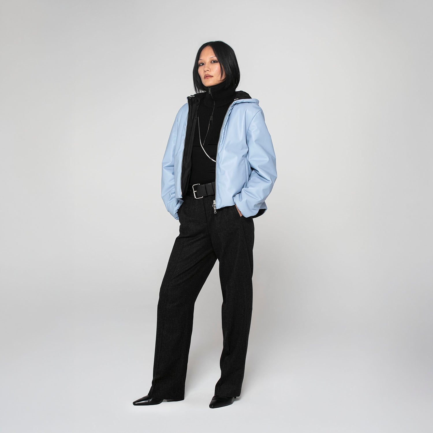 K15196 - LEATHER REVERSIBLE PUFFER JACKET