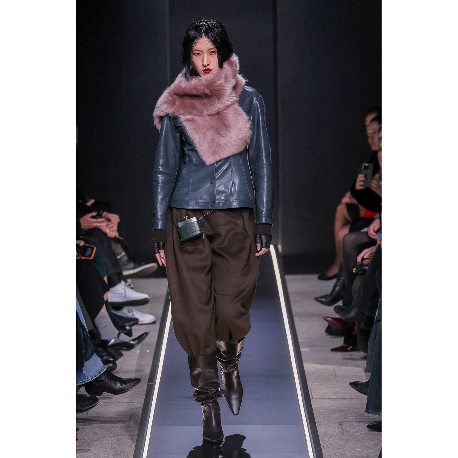 K15198 - LEATHER CLESSIDRA JEANS TYPE JACKET