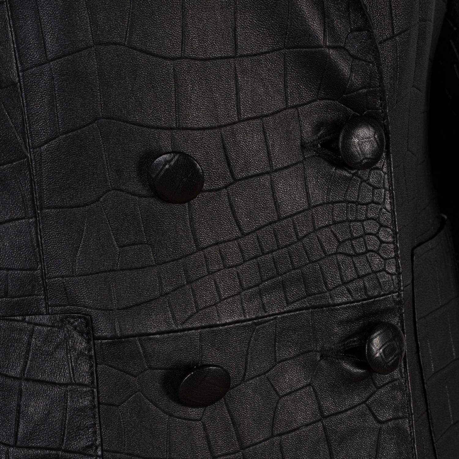 K151991- LEATHER DOUBLE- BREASTED BLAZER