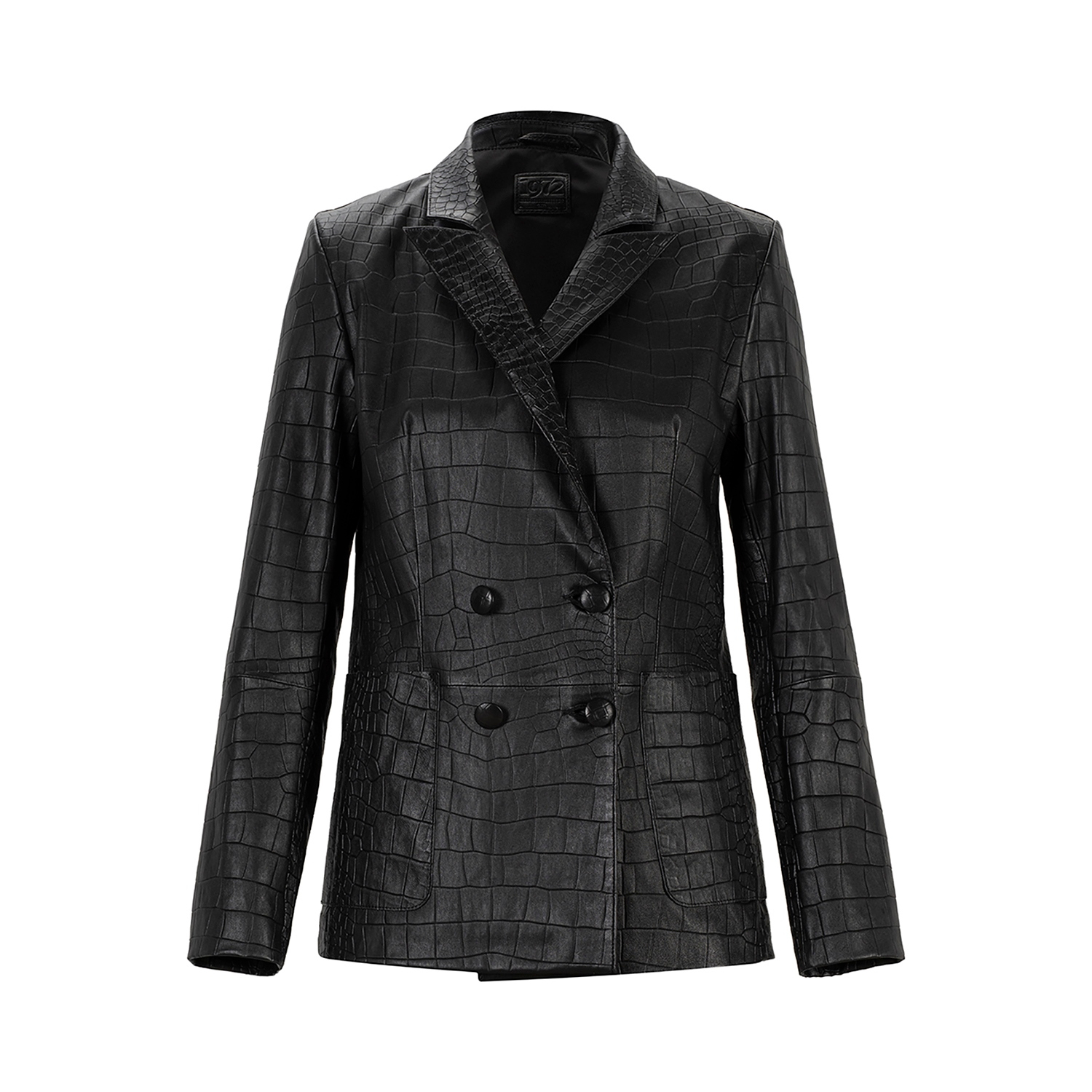 K151991- LEATHER DOUBLE- BREASTED BLAZER