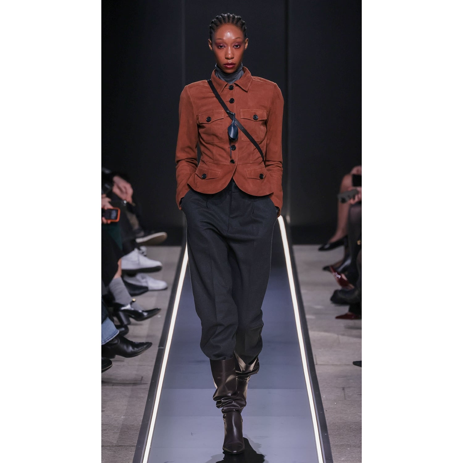 K152001 - LEATHER MINI FIELD JACKET