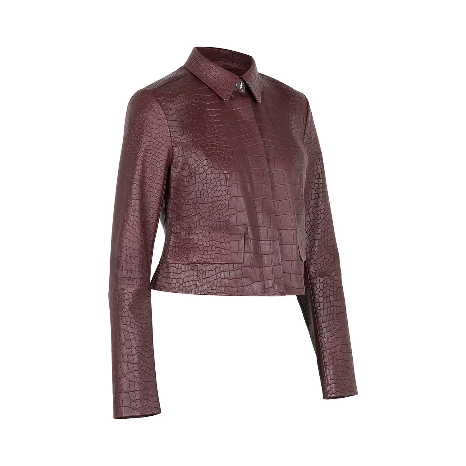 K15201 - LEATHER SHORT COLLAR JACKET