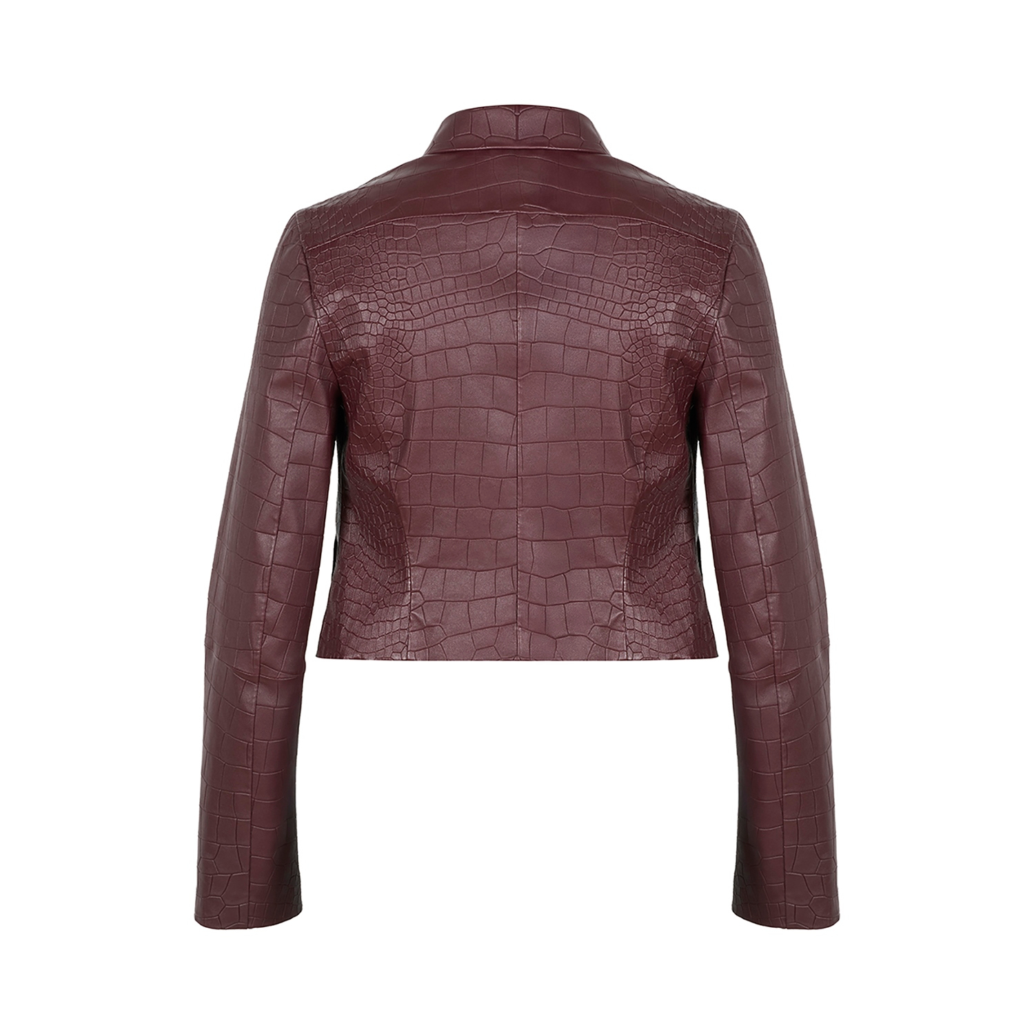 K15201 - LEATHER SHORT COLLAR JACKET