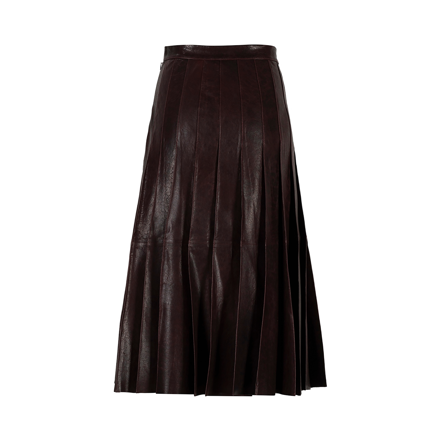 K15218 - LEATHER CUT PLEATS SKIRT 