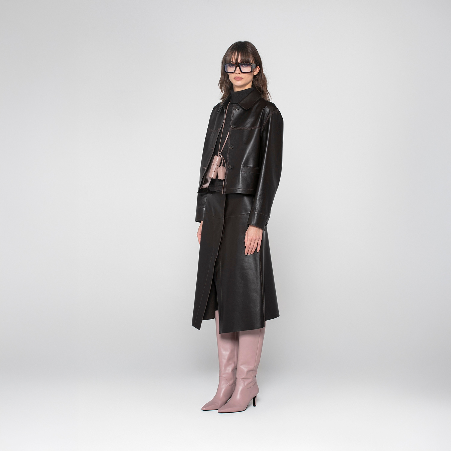 K15219 - LEATHER WRAP SKIRT 