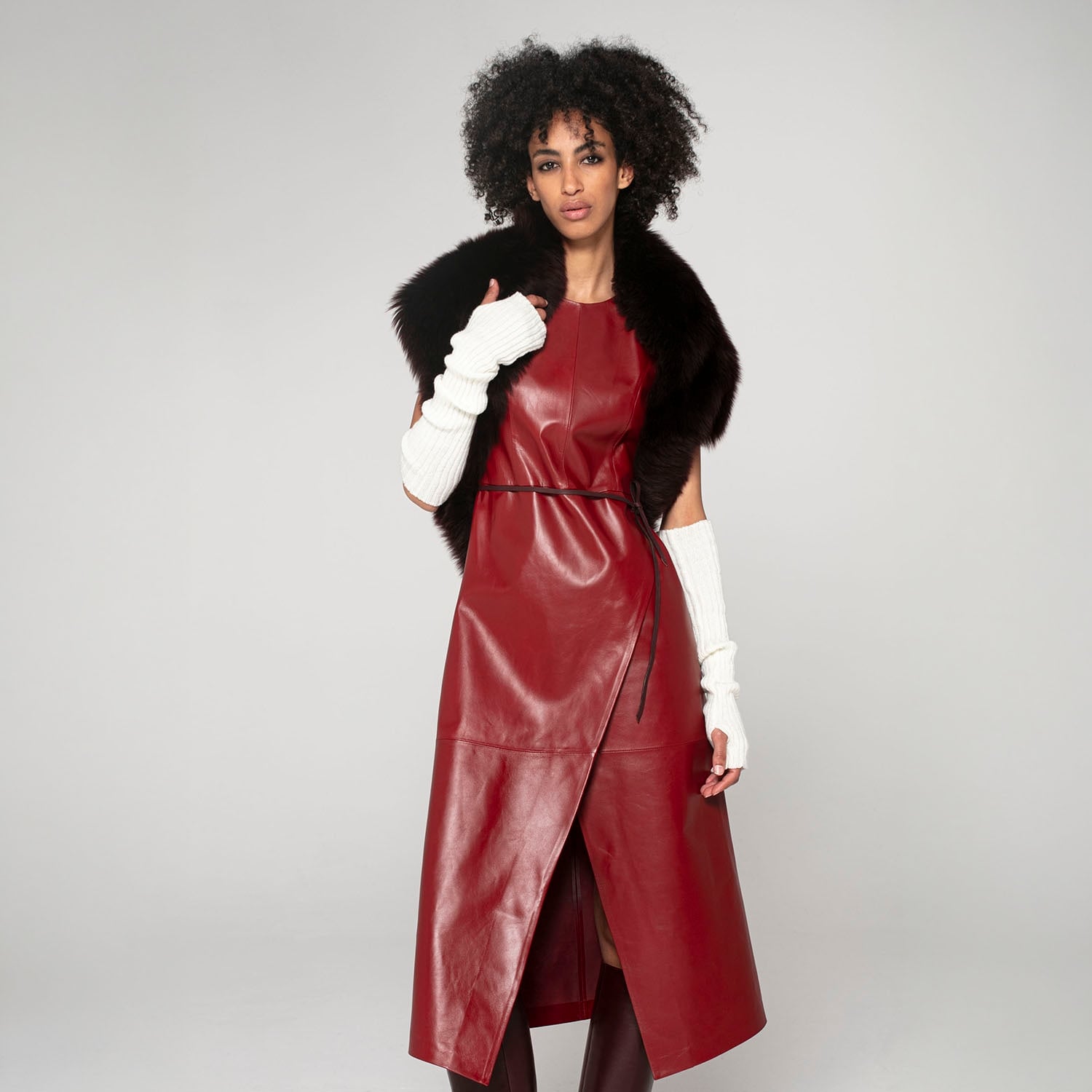 K15221 - LEATHER TUBINNO DRESS