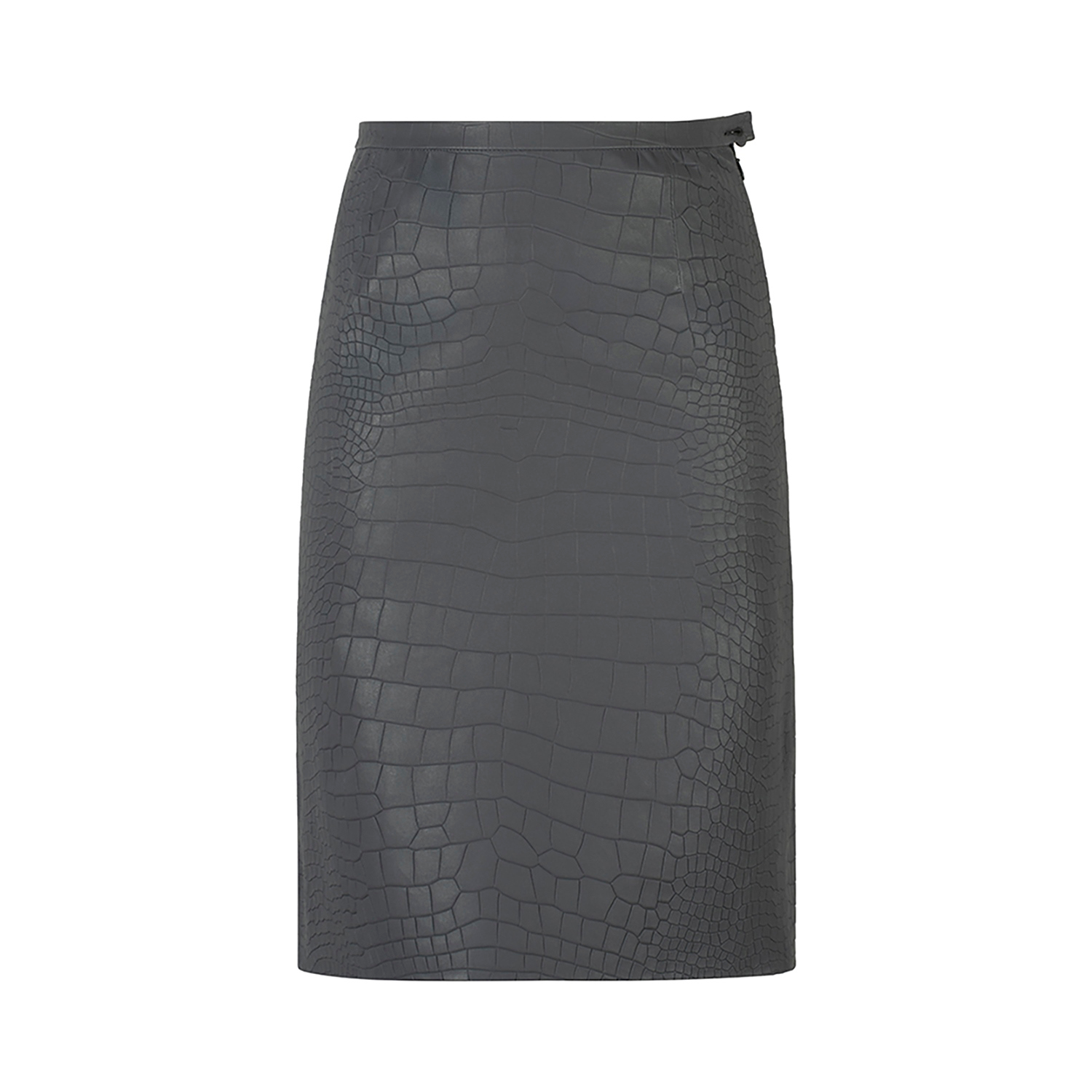 K15230- LEATHER MIDI STRETCH SKIRT