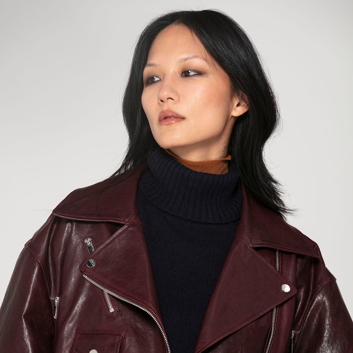 K15246 - LEATHER RELAXED FIT BIKER