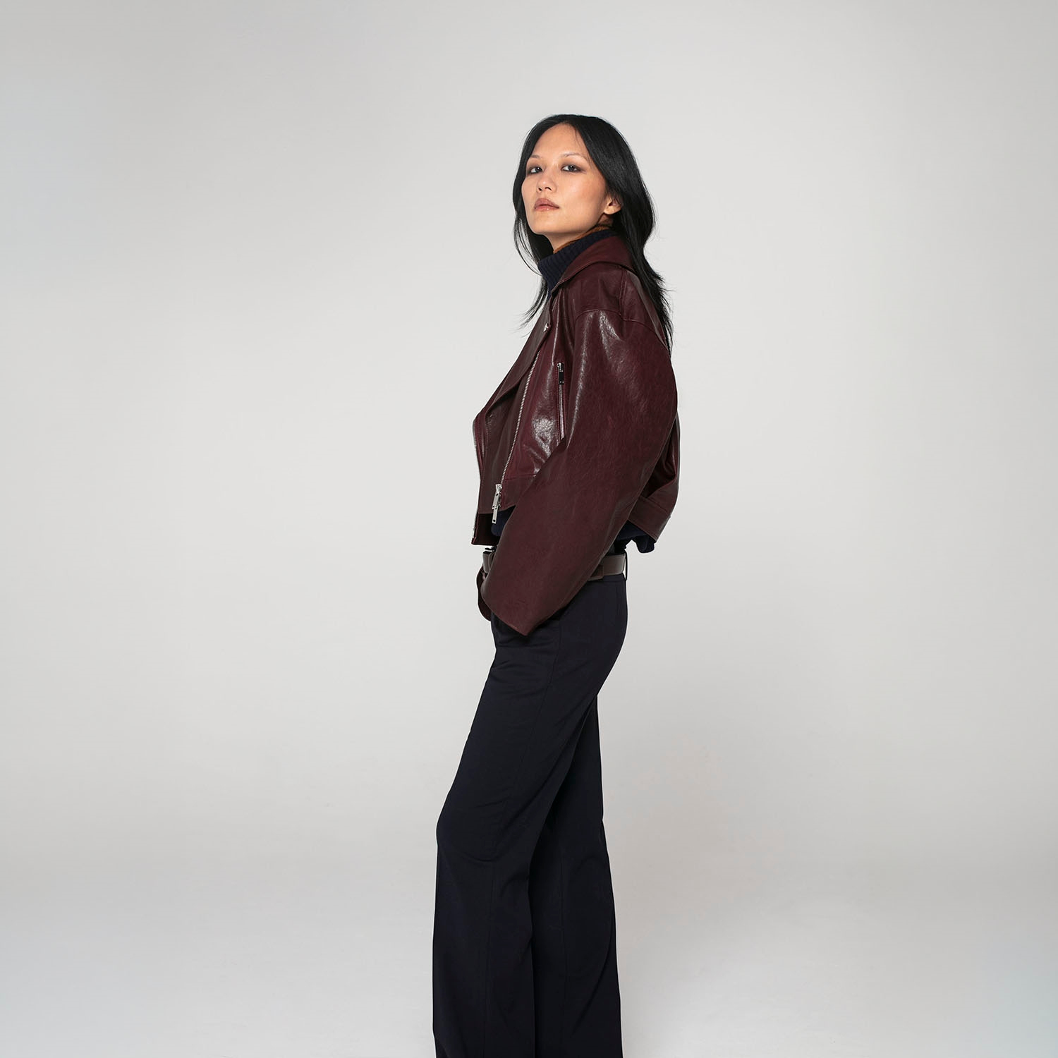 K15246 - LEATHER RELAXED FIT BIKER