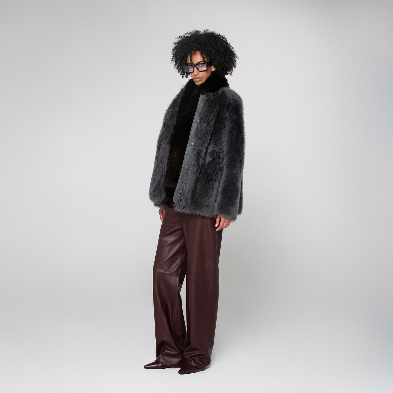 K15247 - SHEARLING ROUND NECK JACKET