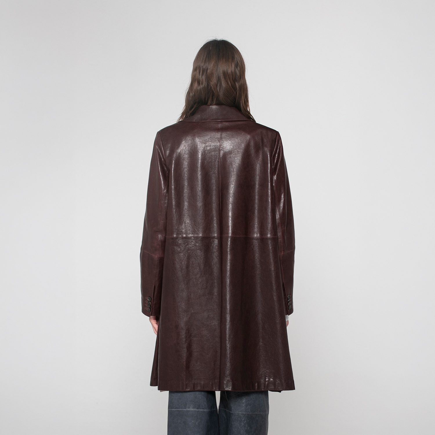 K15257 - LEATHER ROUNDED BACK COAT
