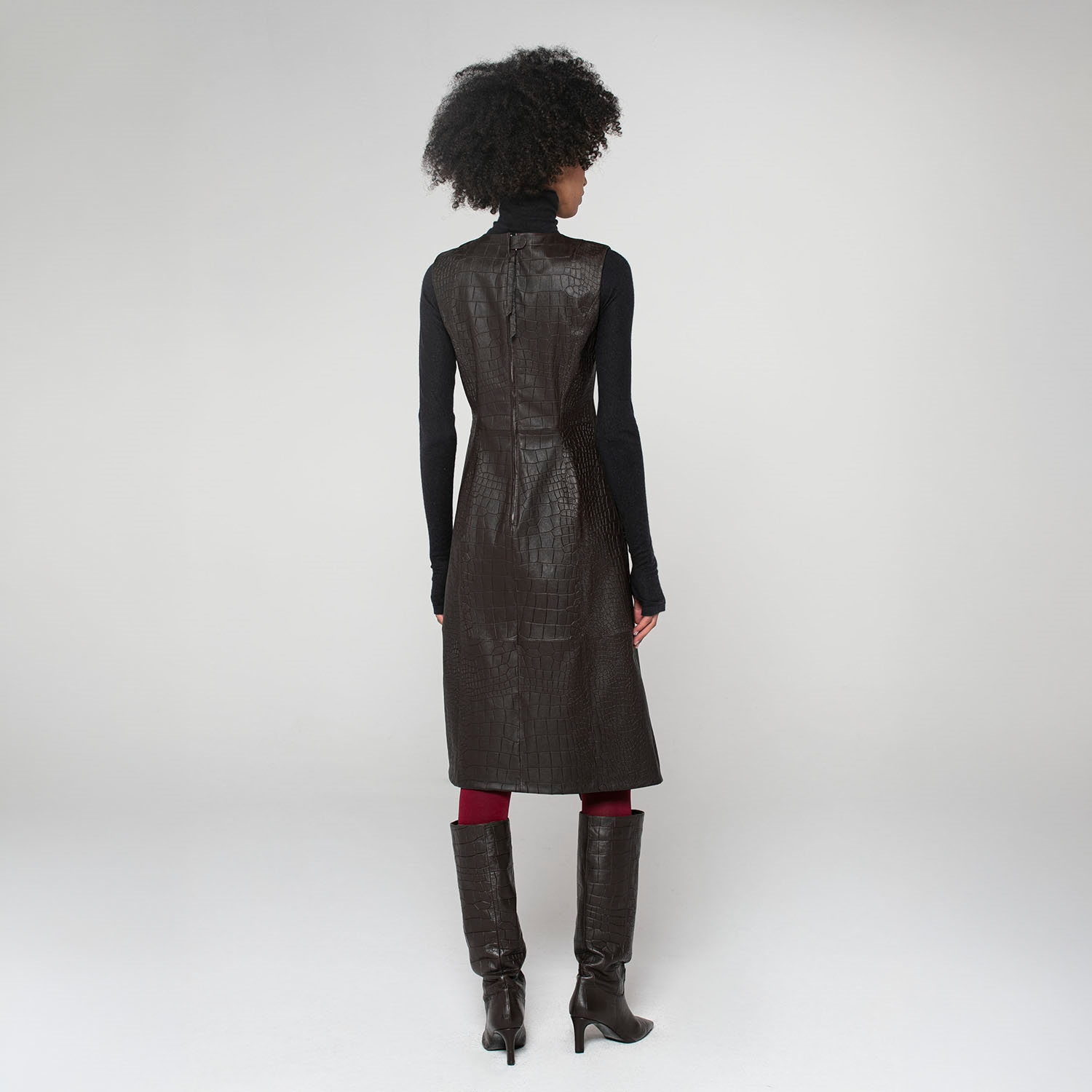 K15258 - LEATHER TUBINO DRESS