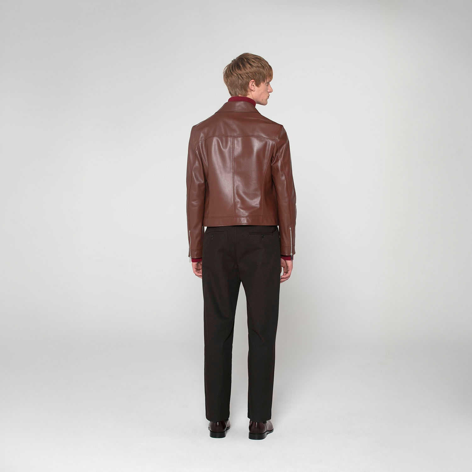 K15268 - LEATHER FITTED BLOUSON JACKET