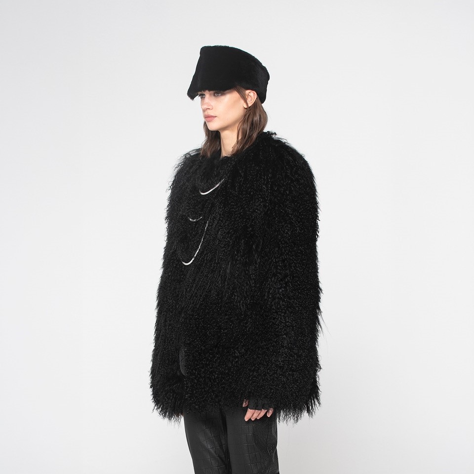 K15271 - SHEARLING ROUND NECK JACKET