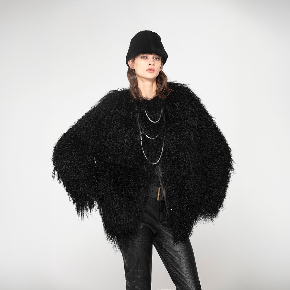 K15271 - SHEARLING ROUND NECK JACKET