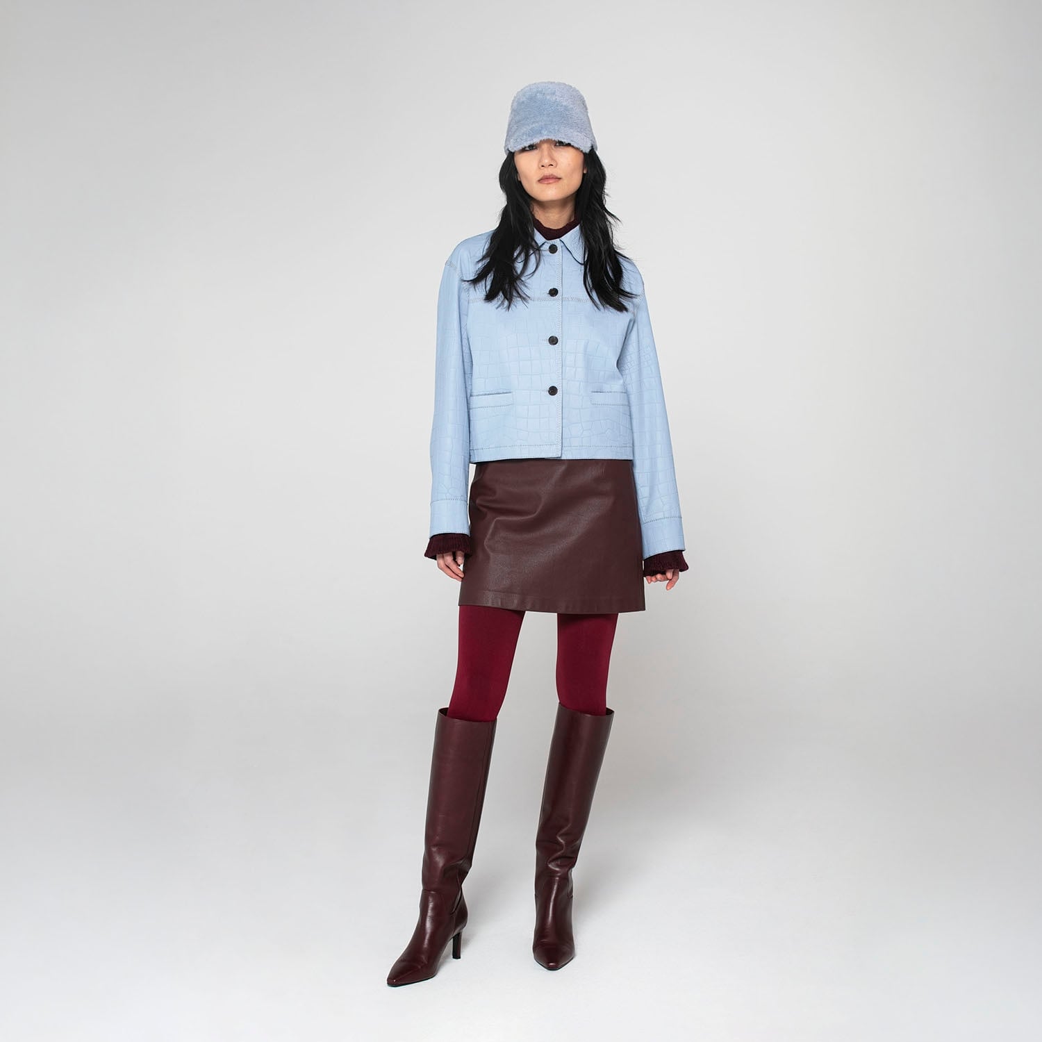 K15279 - LEATHER BOXY FIT JACKET