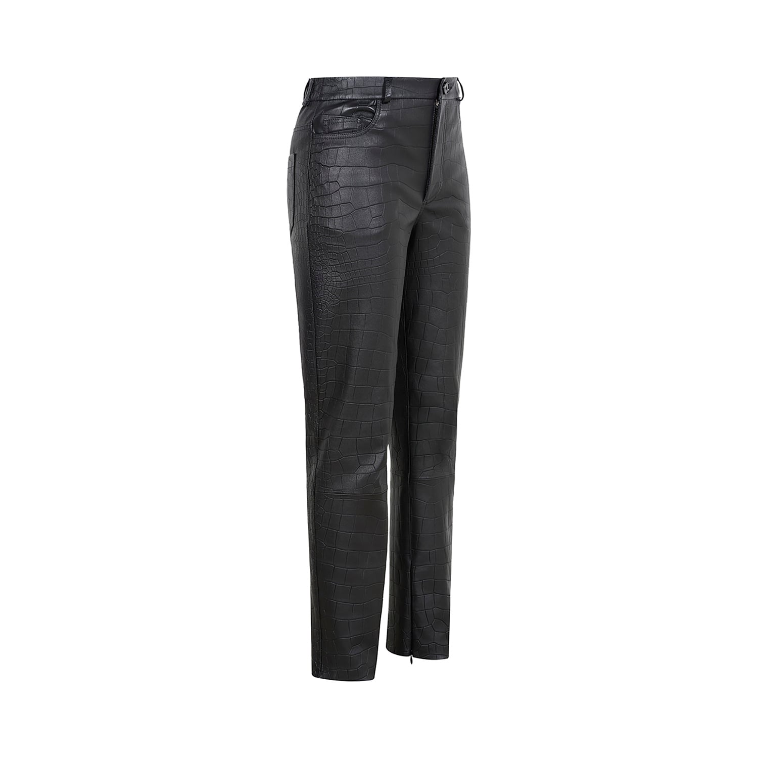K15287 - LEATHER TIGHT CAPRI STRETCH TROUSERS