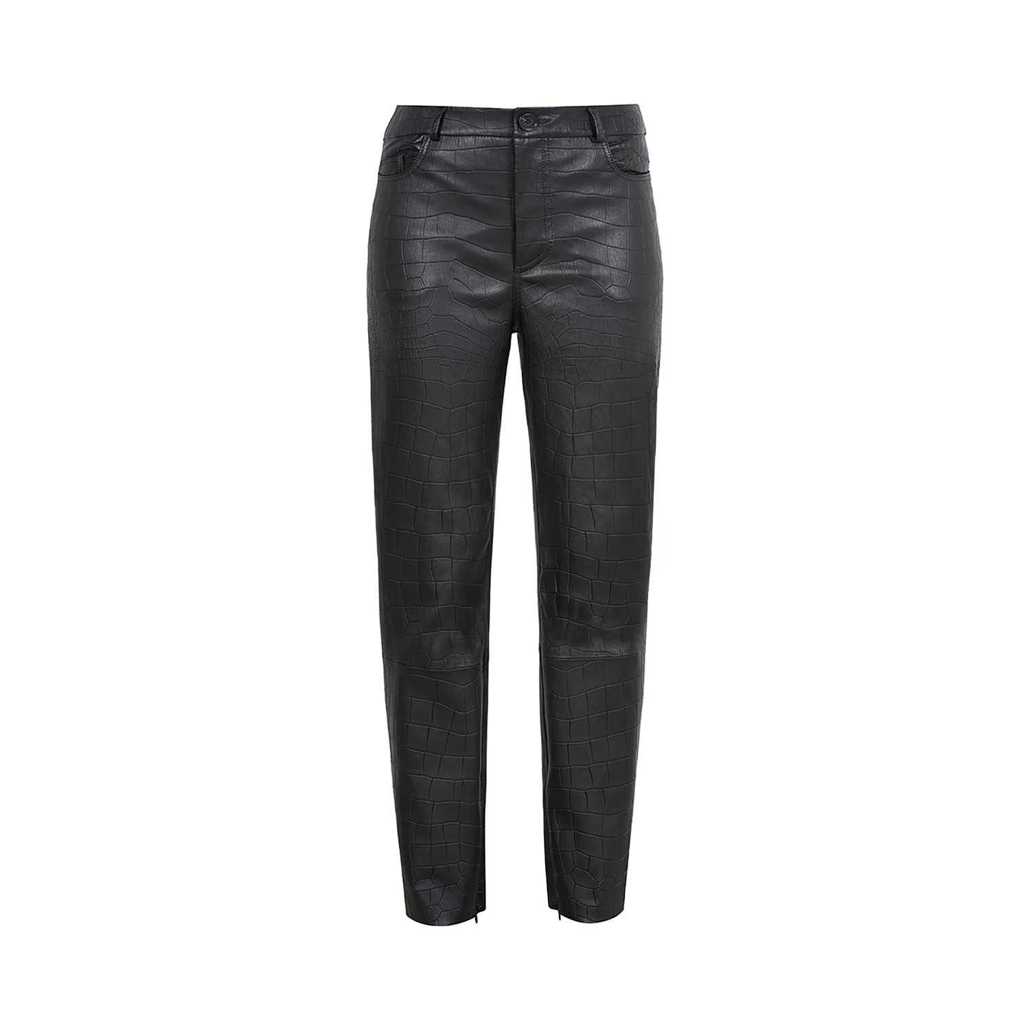 K15287 - LEATHER TIGHT CAPRI STRETCH TROUSERS