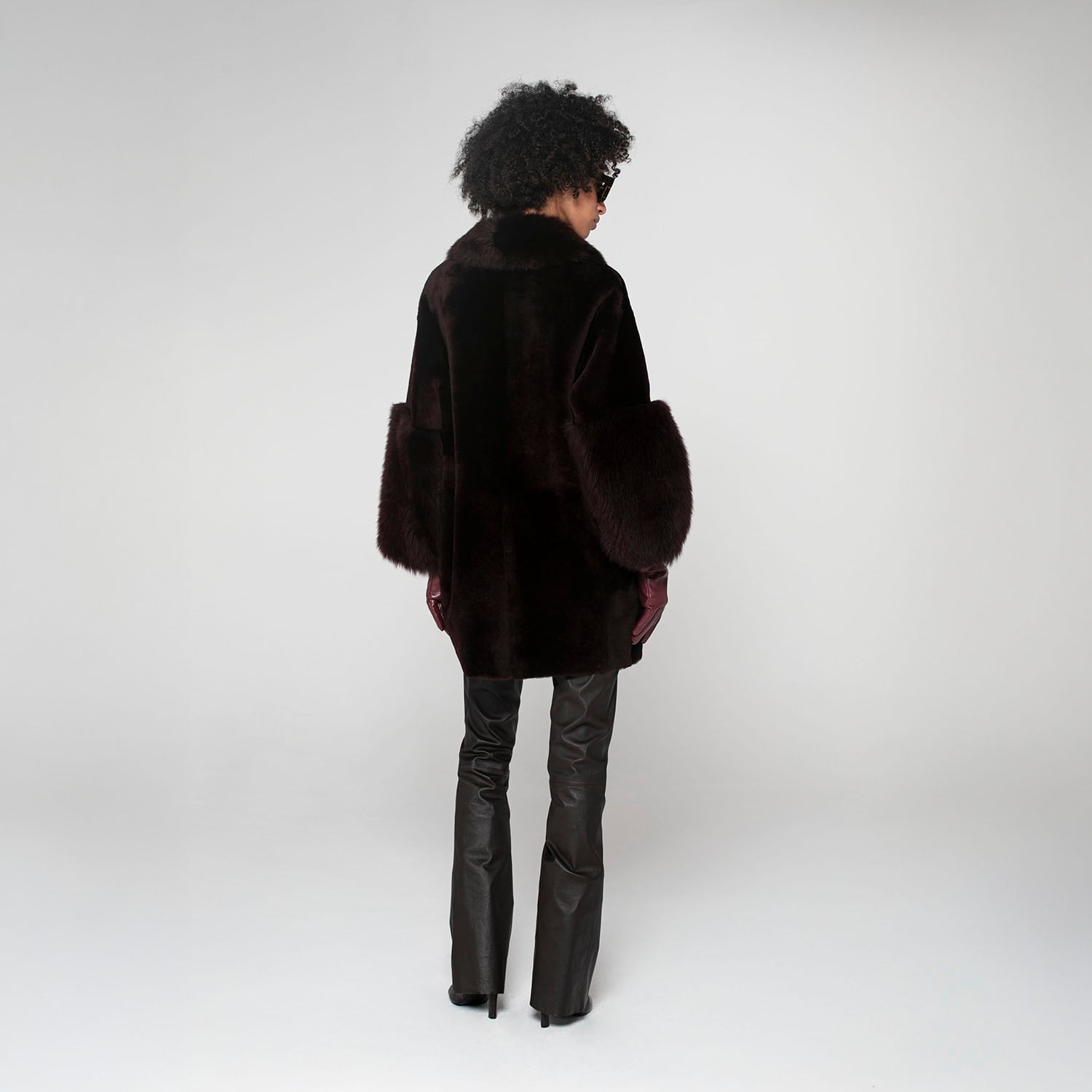 K15317-SHEARLING DOUBLE-BREASTED CABAN