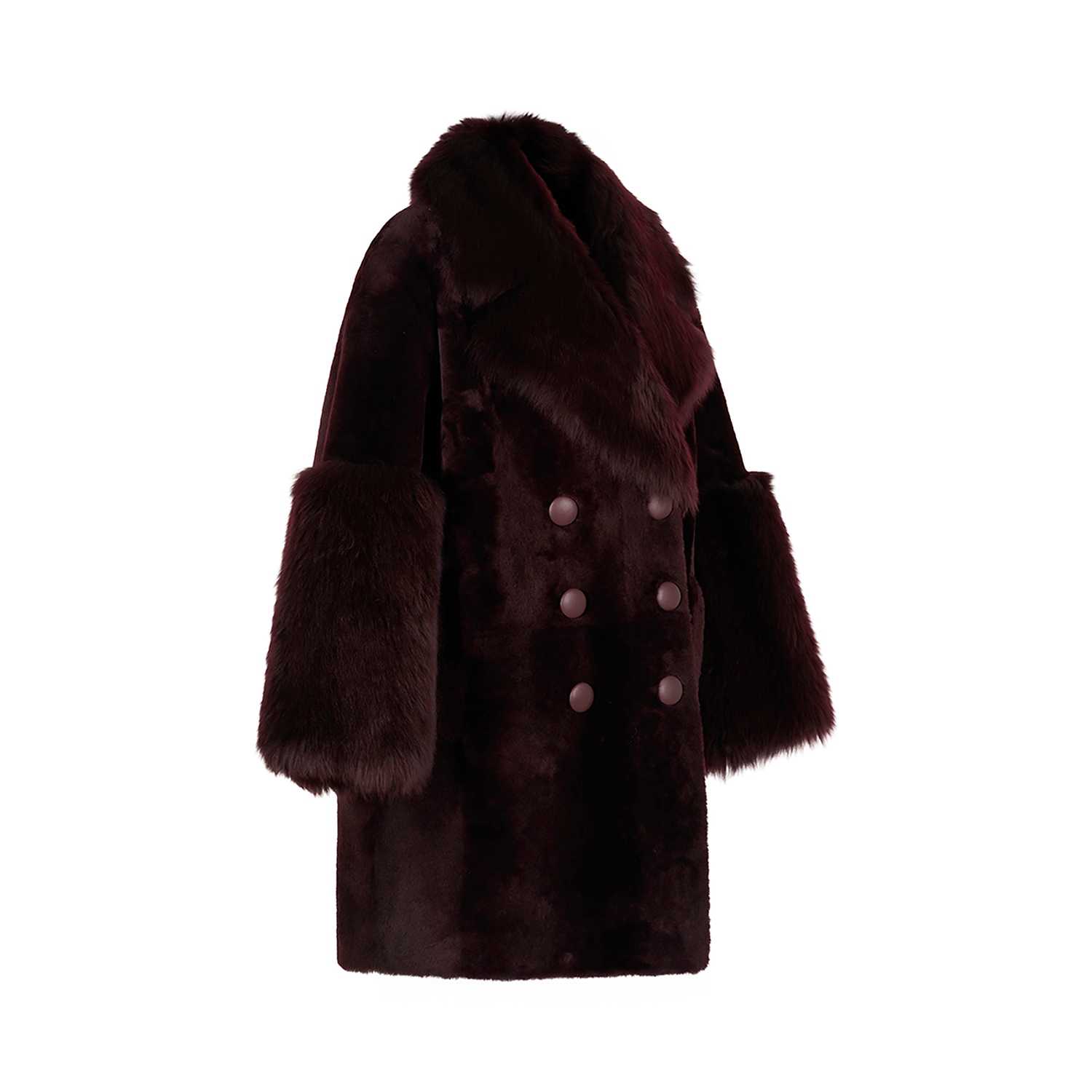 K15317-SHEARLING DOUBLE-BREASTED CABAN
