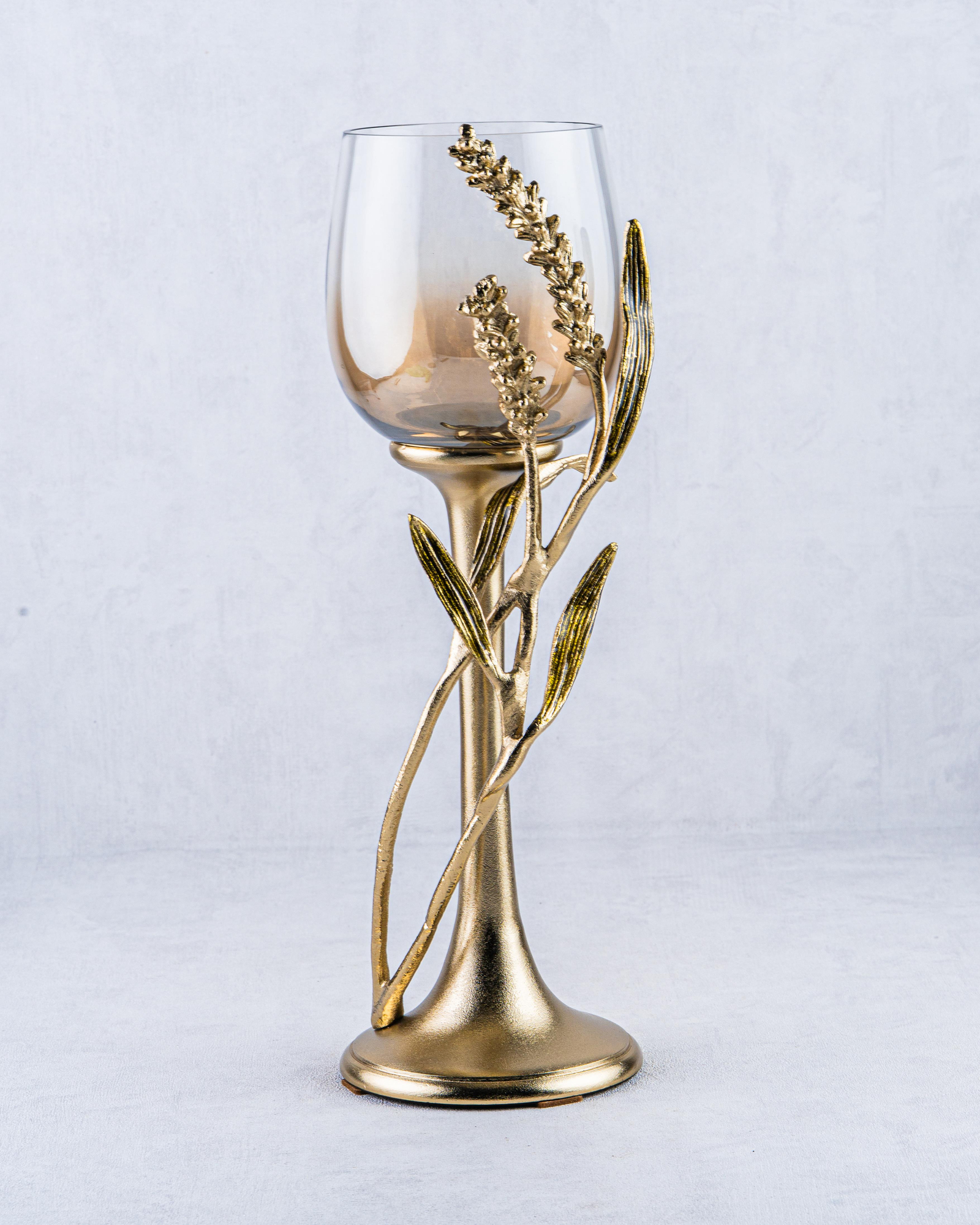 DekuvaALUMINIUM BROWN LUSTER GLASS CANDLEGÜVEN BG-06