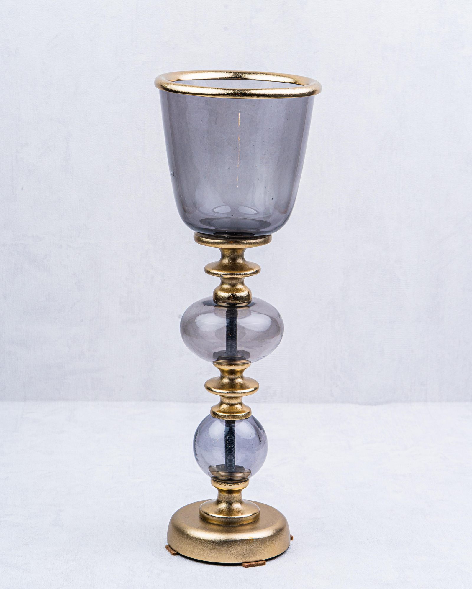 DekuvaBLACK CHROME SMALL PILLAR CANDLE HOLDERLAMEDORE 1XP-223524BC