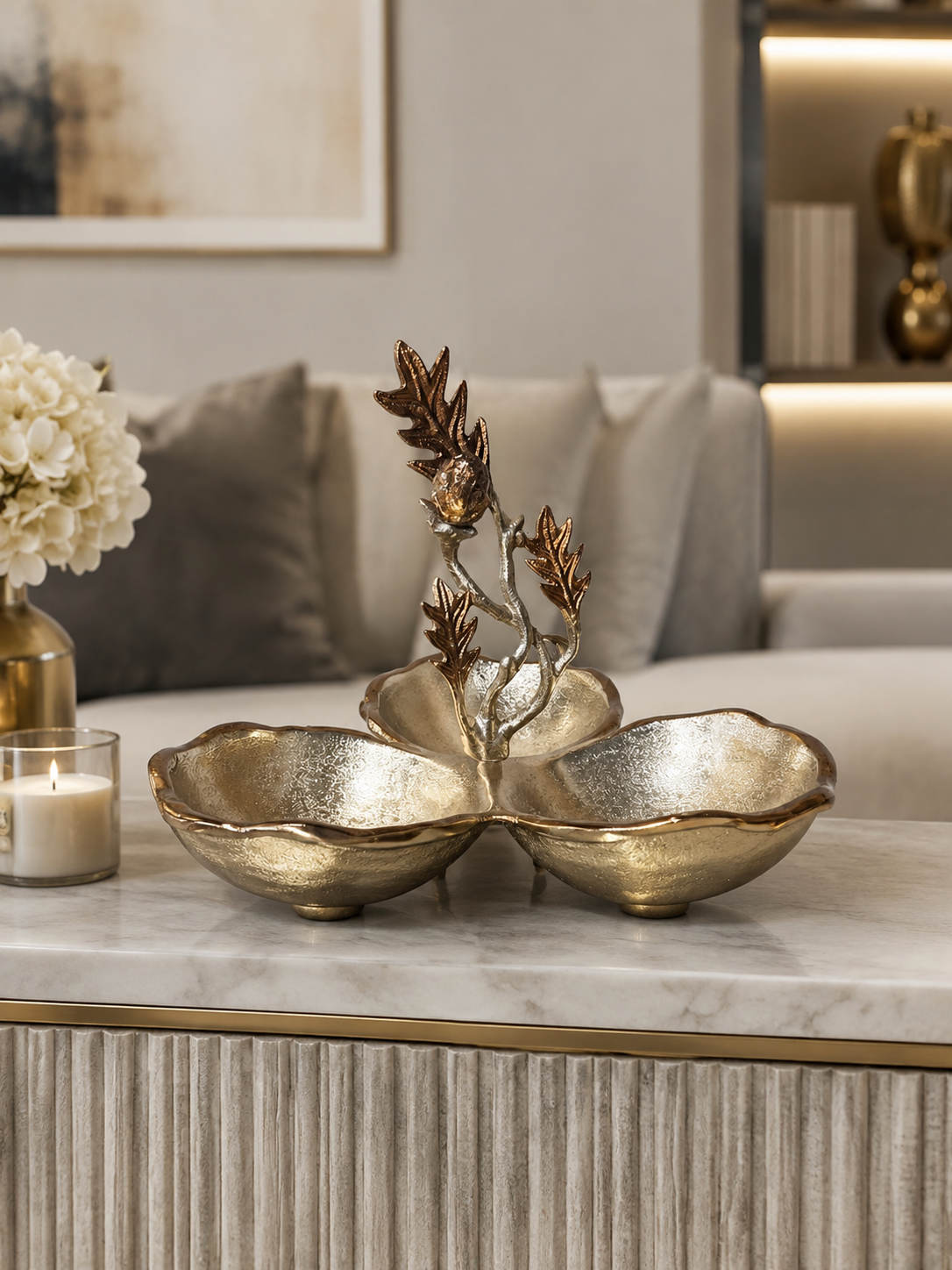 DekuvaDekuva Invee Home 3'lü Salon Aksesuarı Çerezlik – Dekoratif Sunum SetiInvee Home royal 5